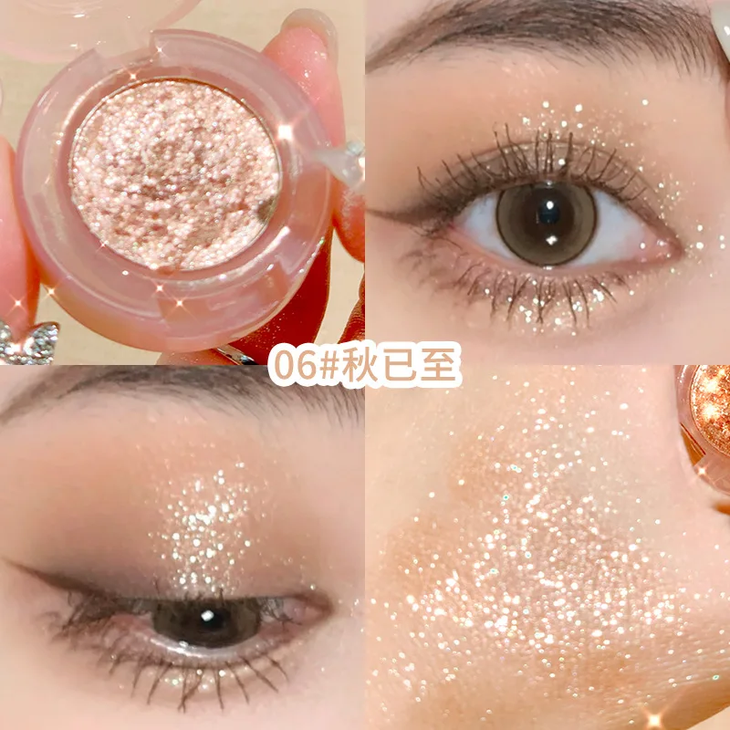 Paleta de Resaltadores de diamante, sombra de ojos con brillo precioso, brillo brillante, gusano de seda, brillo, Cowherd Weaver, maquillaje de ojos de niña