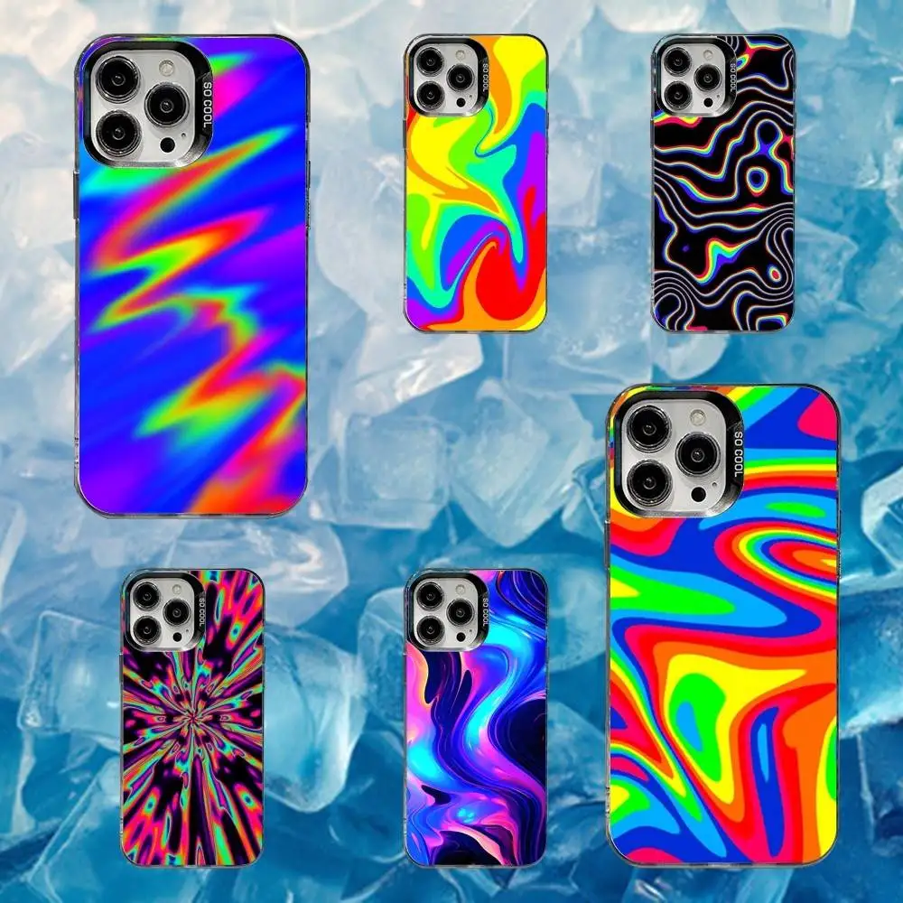 

P-Psychedelic Trippy Art Phone Case For iPhone 16,15,14,13,12,11,Mini,Pro,SE,MAX White Matte Shockproof Cover