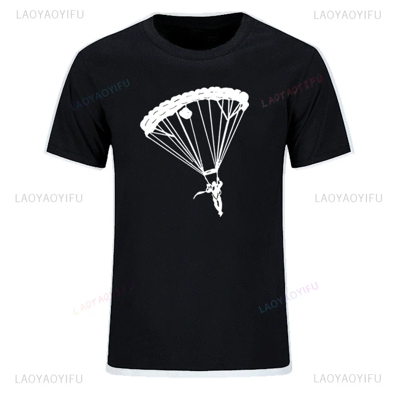 Sky Divers Parachute Funny Graphic Printed Short Sleeve T-shirt Casual Fashion Loose Hip Hop Women Tshirt Harajuku Y2k Man Tees