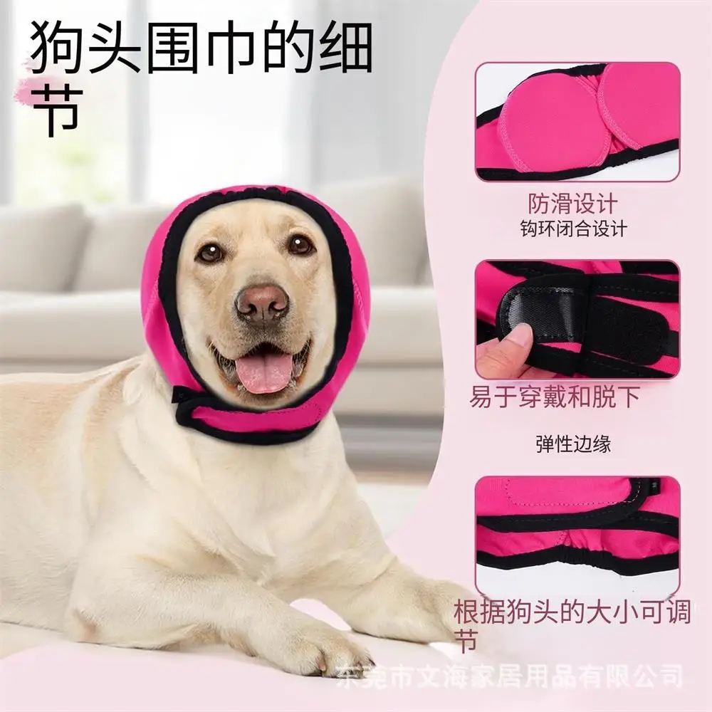 Dog Swimming Ear Protection Cap, Waterproof Neoprene Pet Snorkel Hood, Adjustable Water Resistant Dog Head Cover Block Dirt for Swimming Bathing Surfing