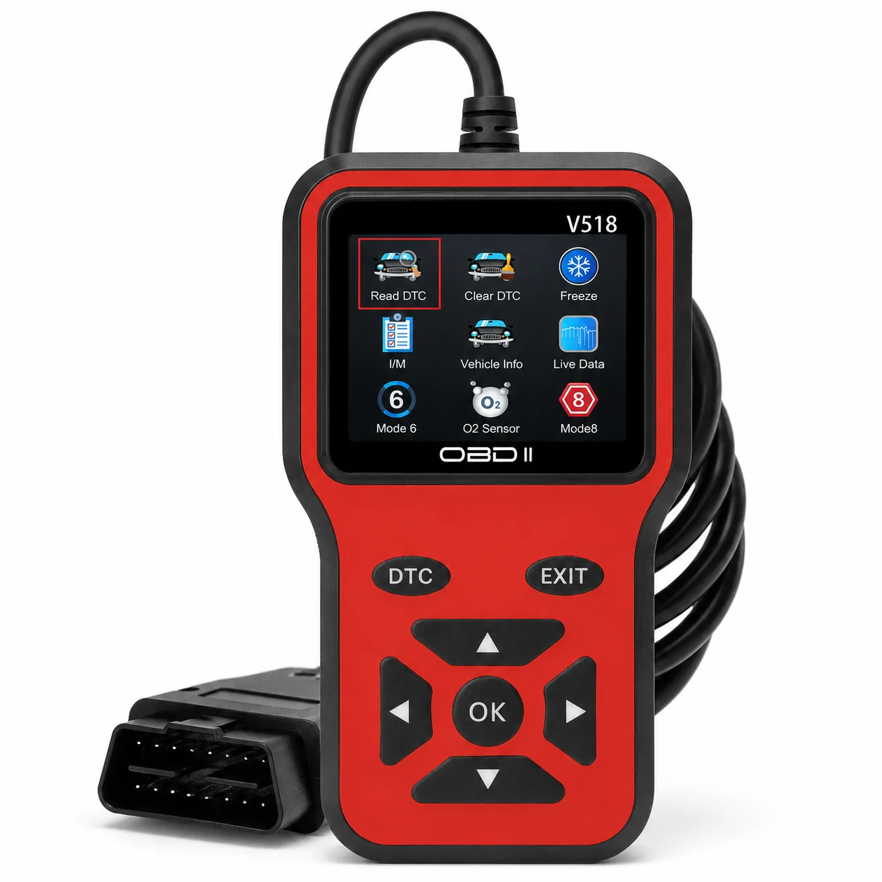 

V518 Obdii Code Reader Scanner Automotive Diagnostic Tool Read Clear Engine Fault Codes for 1996+ Vehicles