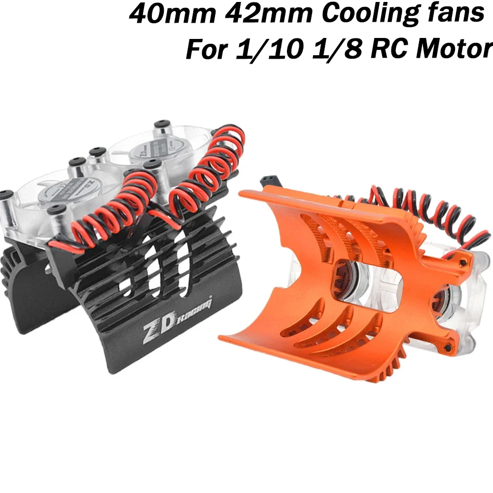 Motor Cooling Fan 40 42mm Metal Heatsink Double Fans 28000rpm ZD Racing For 1/10 1/8 Rc Car Motors 4068 4076 4092 4268 4274