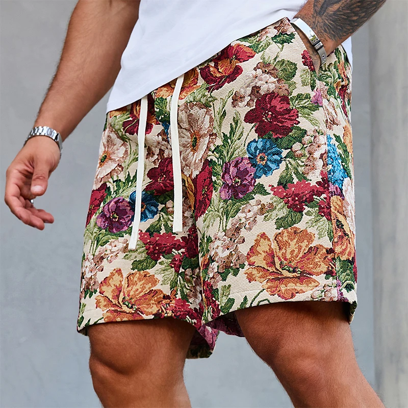 

TRAF Explore the Ultimate Summer Fashion with Our Stylish Men's Floral Print Shorts-Perfect for Beach Parties and Casual Outings