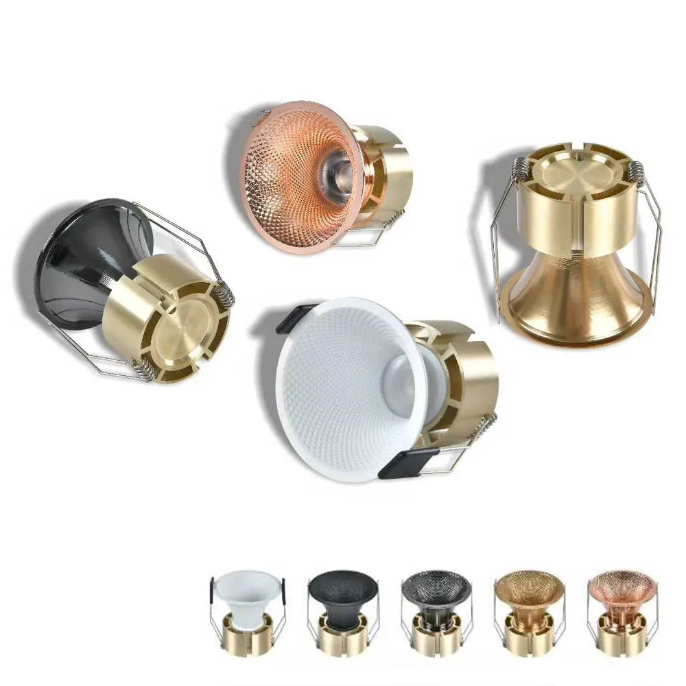 Recessed COB LED Downlights 7W 12W 15W 18W Dimmable Narrow Border Anti-glare Ceiling Lamps for Hotel Villa Lighting AC85-265V