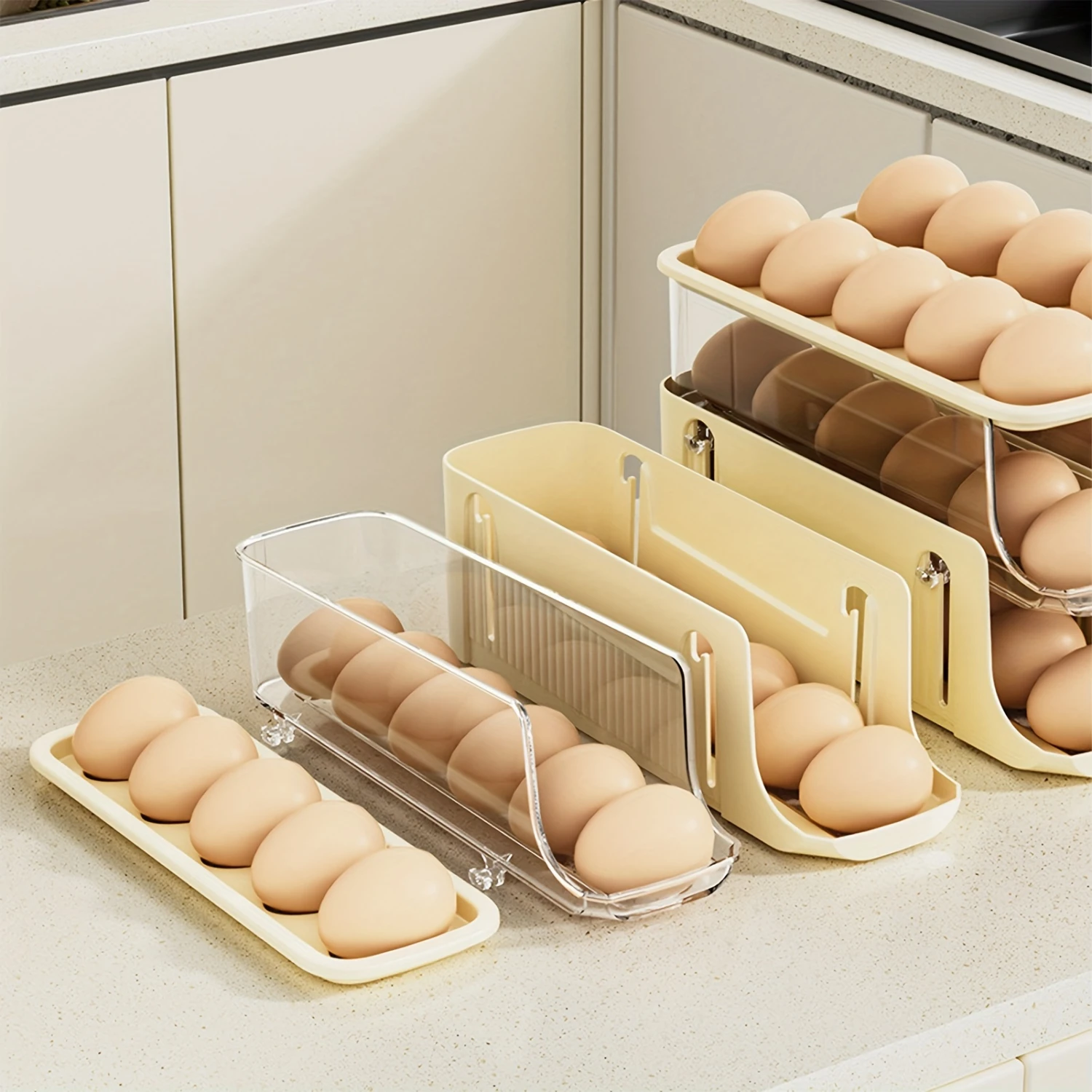 17-Egg Three-Tier Large Capacity Egg Organizer - Freely Removable, Easy to Clean, and Space-Saving Refrigerator Side Door  Solut