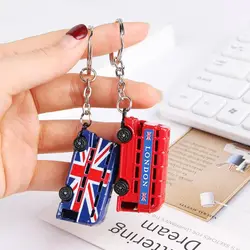 Souvenir Ornaments Chain Mail Box London Bus Decoration Fashion Accessories Key Chain Jewelry Key Ring DIY