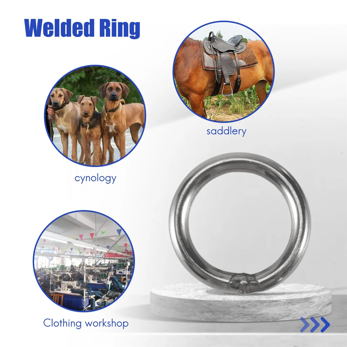 20 มม. x 3 มม. สายรัดสแตนเลสเชื่อม O แหวน 5 ชิ้นร้อน