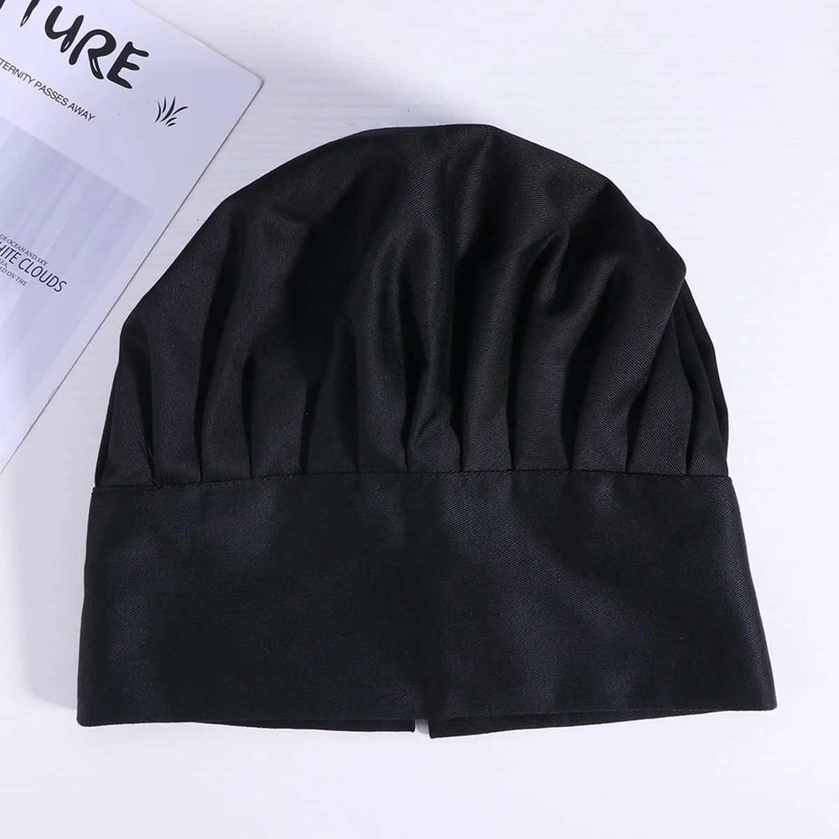 Cappello da cuoco stile fungo nero per berretto uniforme per personale ristorante Cappello Mushroon Uomo Donna Cafe Hotel School