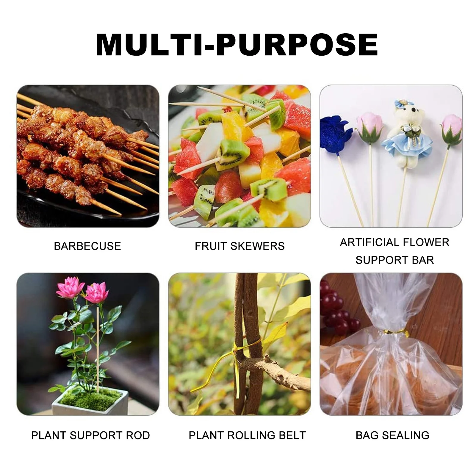 

120Pcs Flower Bouquet Fixing Sticks Multipurpose Bamboo Picks DIY Packaging Materials Cards Holder for Parties