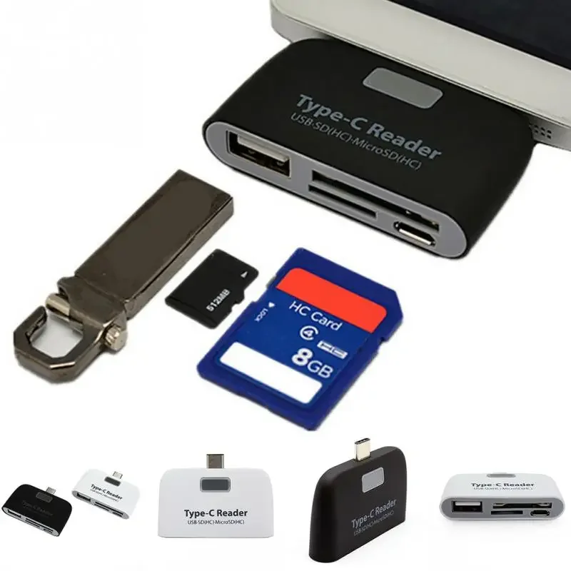 3 in 1 USB 3.1 Type-C OTG Card Reader, Universal SD TF Memory Card Reader Adapter for MacBook Phones Tablets