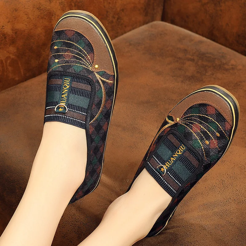 Women's Spring Autumn Single Shoes Beijing Old Style Cloth Shoes Soft Bottom Anti-Slip Breathable Wear-Resistant Work Shoes