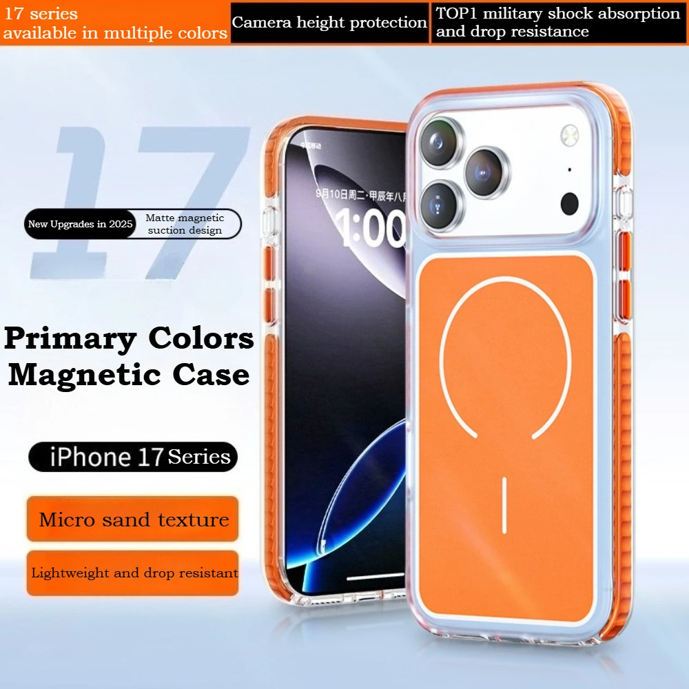 

Original Color Military Grade Anti-Drop Clear Case For IPhone 17 Pro Max Air For MagSafe Magnetic Charging Protect Cover
