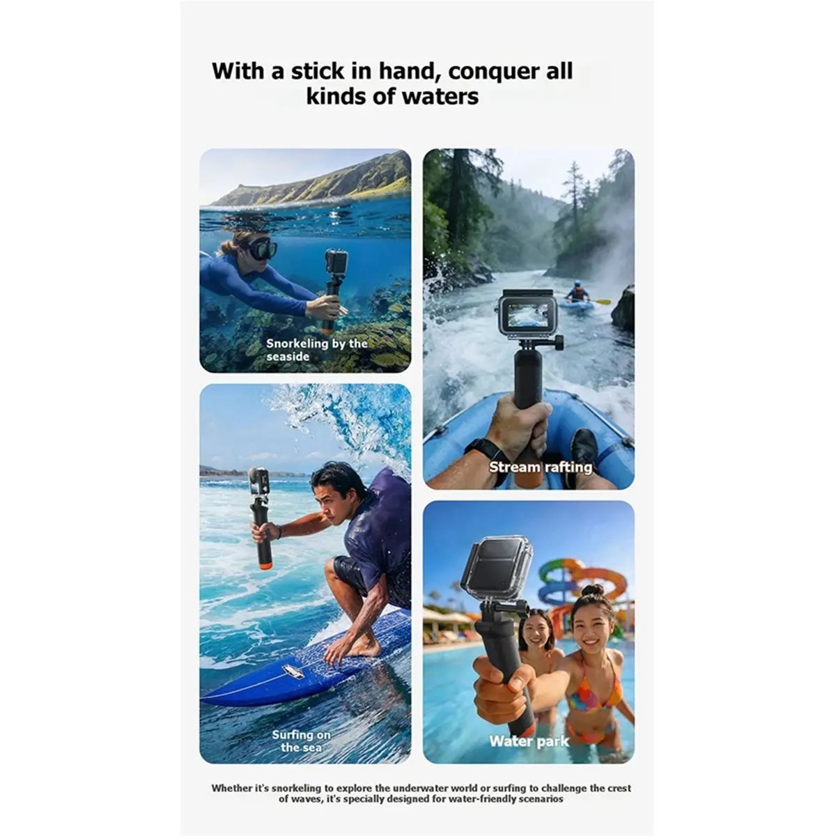 Dynamic Floating Hand Grip Waterproof Buoyancy Stick for Insta360 DJI GoPro Camera Accessory Anti-Slip Handle Mount