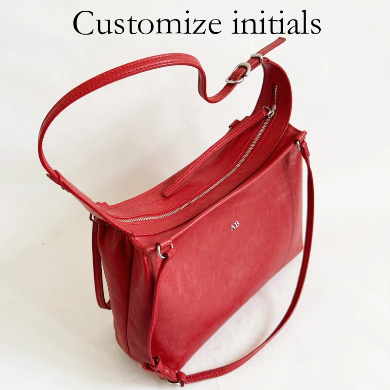 Customize Initials Leather Box Bags For Women Luxury Designer Handbag Purses 2026 New In Natural Cowhide Small Underarm Shoulder