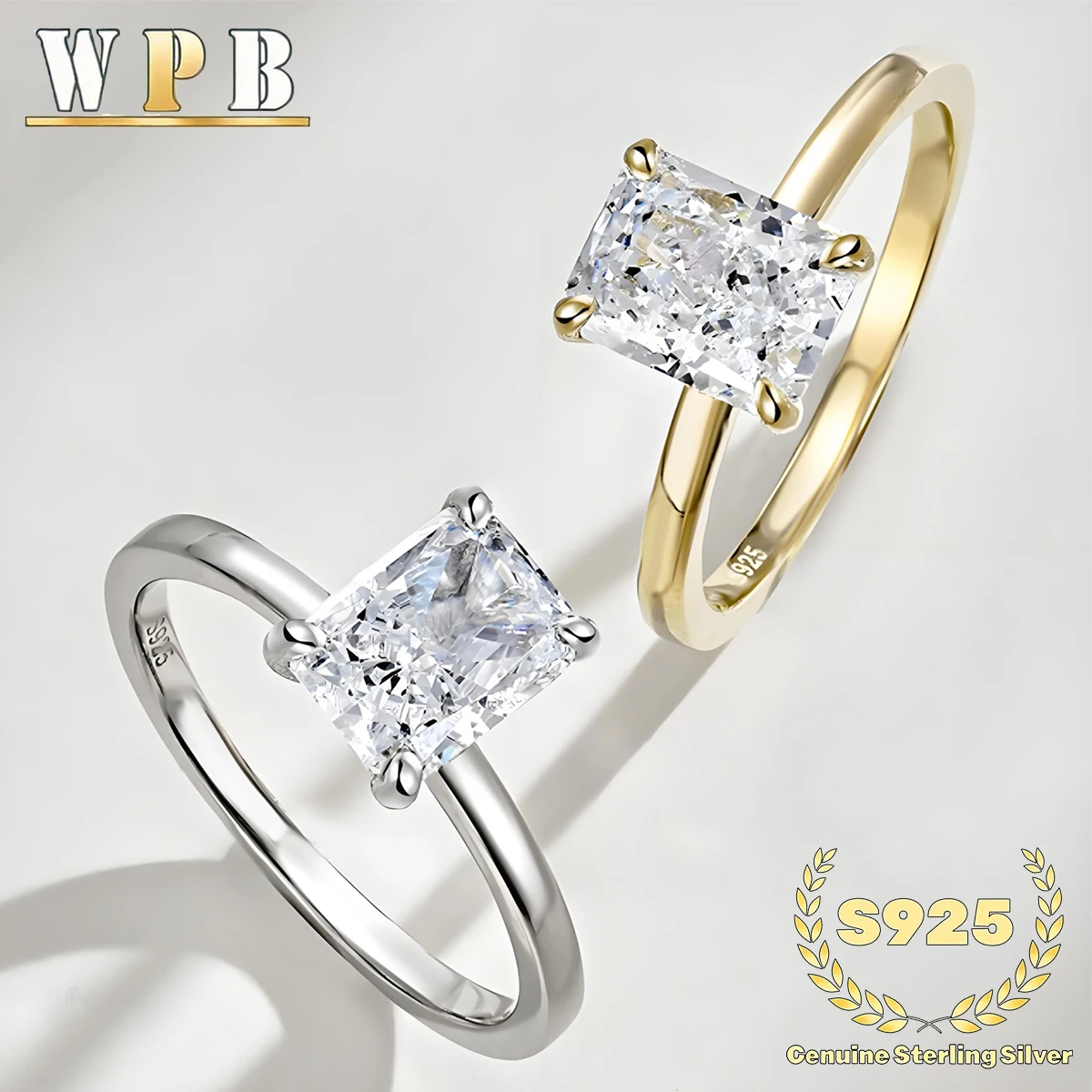 

‌ Настоящее серебро S925, 6x8 мм, сияющая огранка, кольцо с цирконом 8А, классический дизайн, сверкающие украшения для ее юбилея