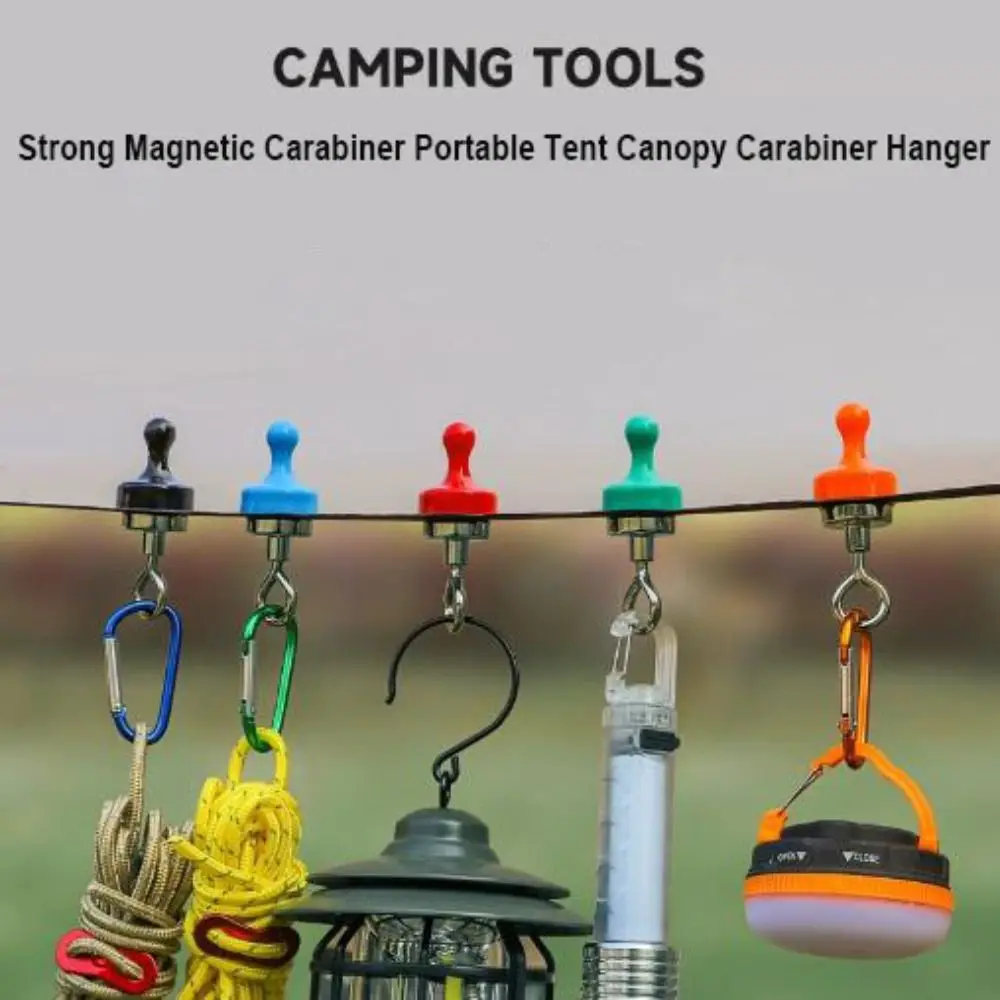 

High Quality Portable Strong Magnetic Carabiner 30*120mm 5 Colors Tent Canopy Carabiner Magnet Hanger