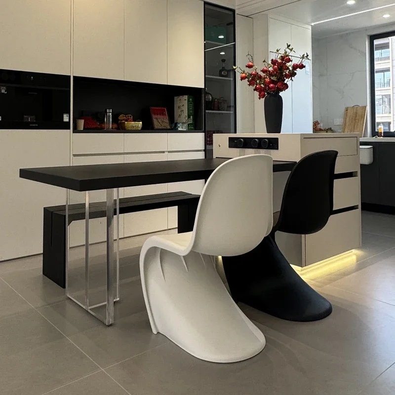 Acrylic Desk Dining Table Wall Nordic Office Lounge Dining Table Writing Designer Reception Mesas De Jantar Commercial Furniture