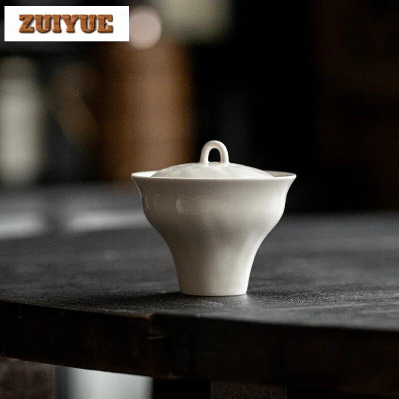 Handmade Grass Wood Ash Gaiwan Japanese Not Hot Tea Tureen Household Tea Making Cover Bowl Zen Drinkware Accessories Collection