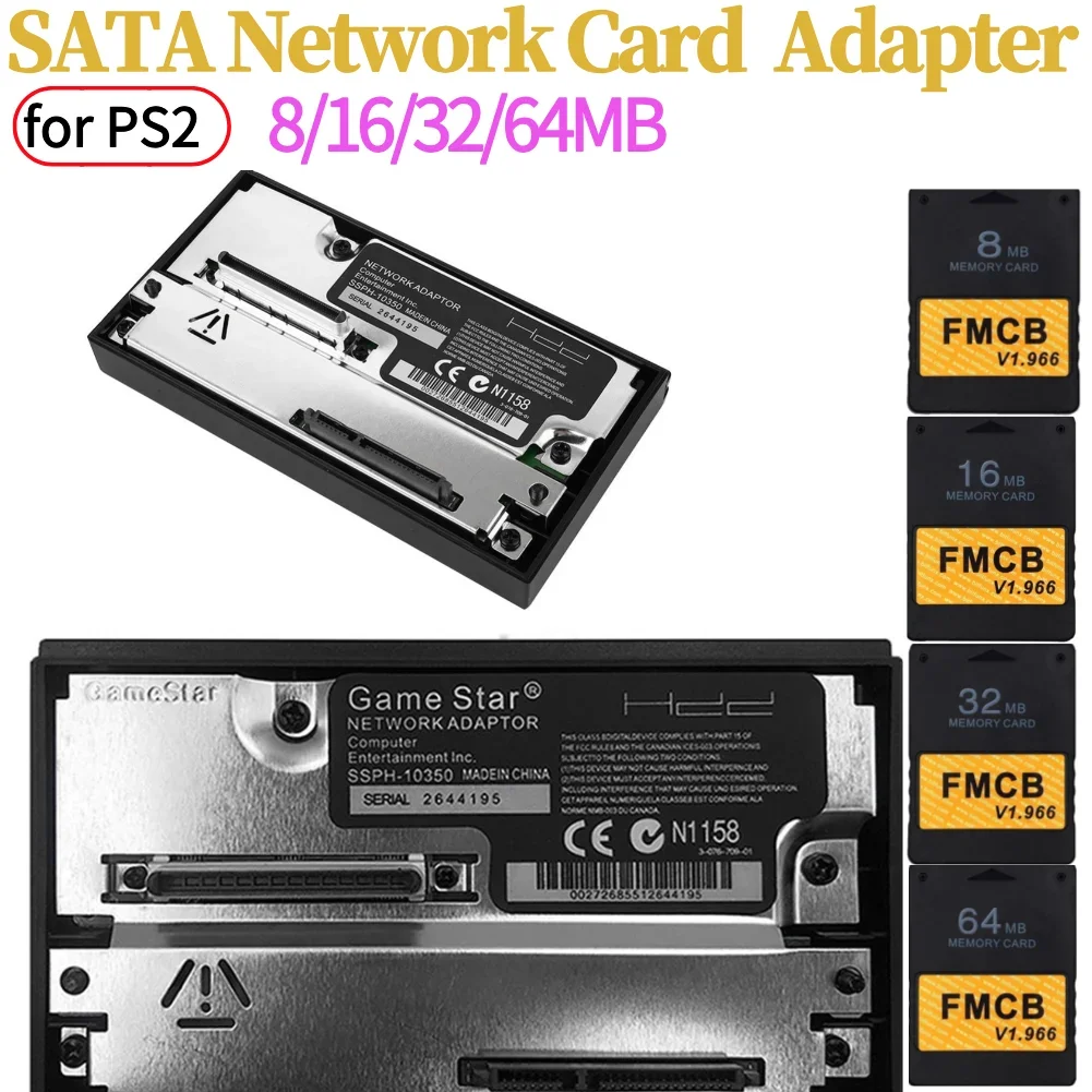 

Portable Network Card SATA/IDE Interface Universal Game Console Network Adapter 2.5/3.5 Inch SATA HDD Gaming Accessories for PS2