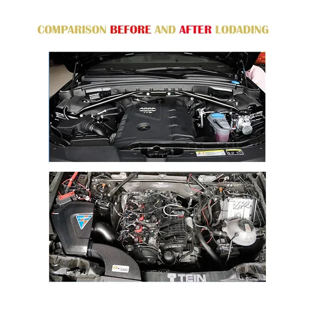 2025 جديد ملمس سطحي أنيق وواضح 100% نظام دخول الهواء البارد من ألياف الكربون الجافة لأودي Q5 B9 2.0T