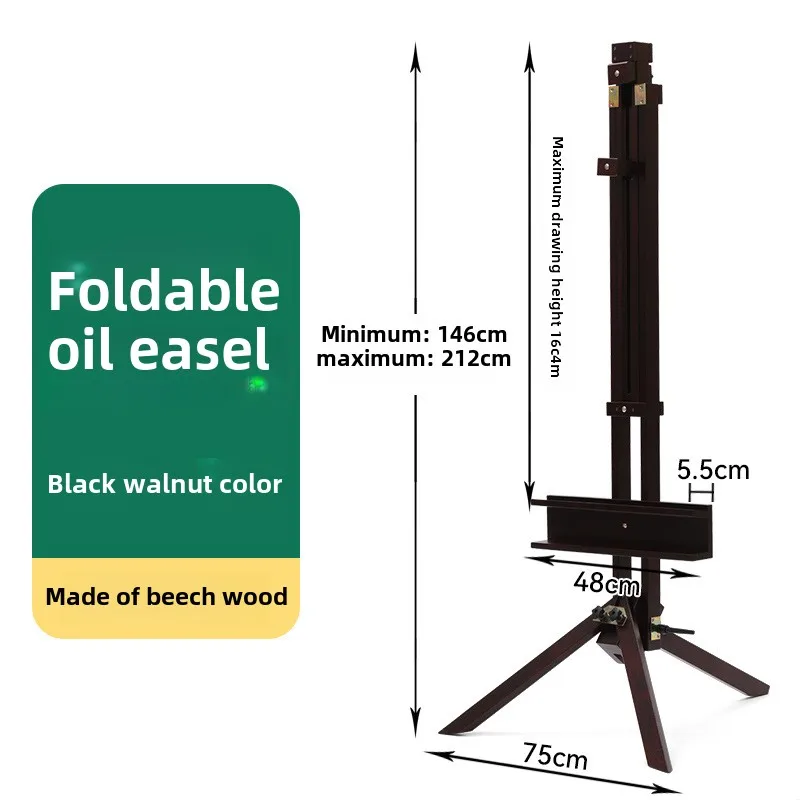 

Beech Wood Oil Painting Easel Can Be Lifted Up and Down Flat Stand Art Professional Grade Easel Advertisement Display Easel