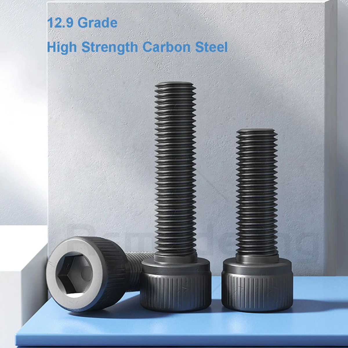 M6 - M20 DIN912 Fine Thread Tooth Hex Hexagon Socket Head Cap Screws Black Grade 12.9 Allen Bolts Pitch 0.75/1.0/1.25/1.5