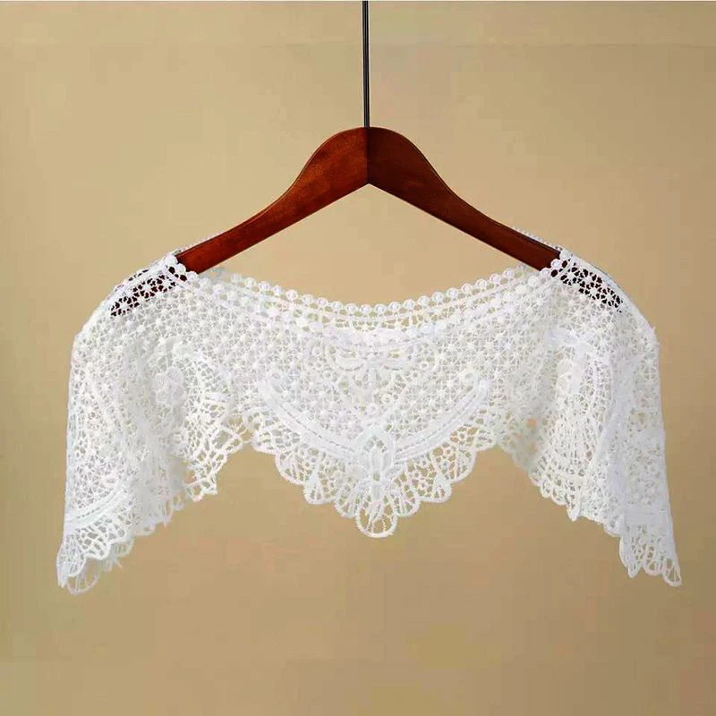 

Wedding Sunflower Lace Scarf Shrug Cape Poncho Women Knit Hollow Out Shawl Wrap Wedding Bridal Evening Dress Lace Shawl