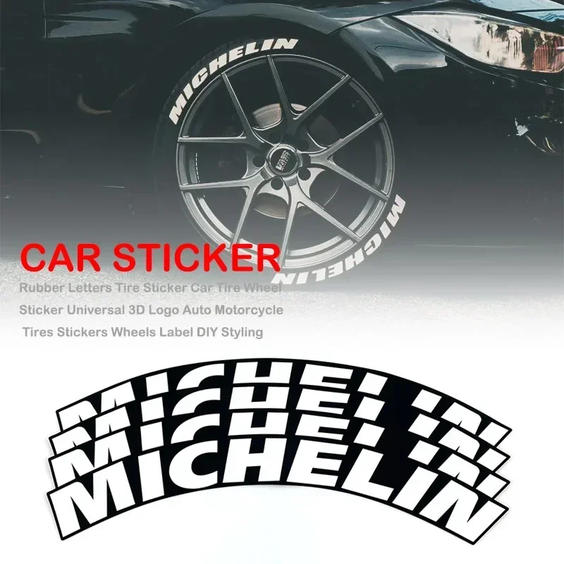 3D rubber Custom Tyre Letterings Sticker 1/0.75 inch Height Car Stickers Decals 3D Logo Labels Auto Motorcycle DIY Label Letters