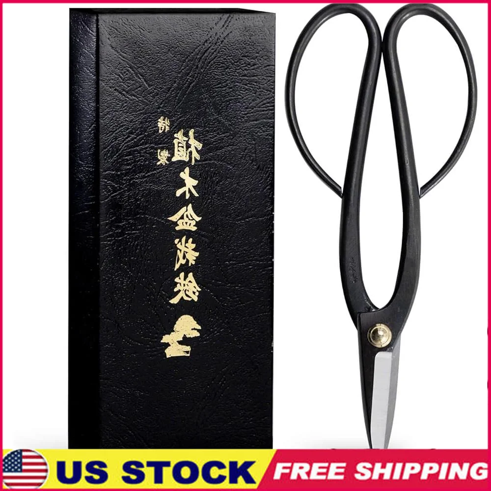 

Bonsai Pruning Scissors Long Handle 8inch Carbon Steel Trimming Shears Flower Care Gardening Root Cutting