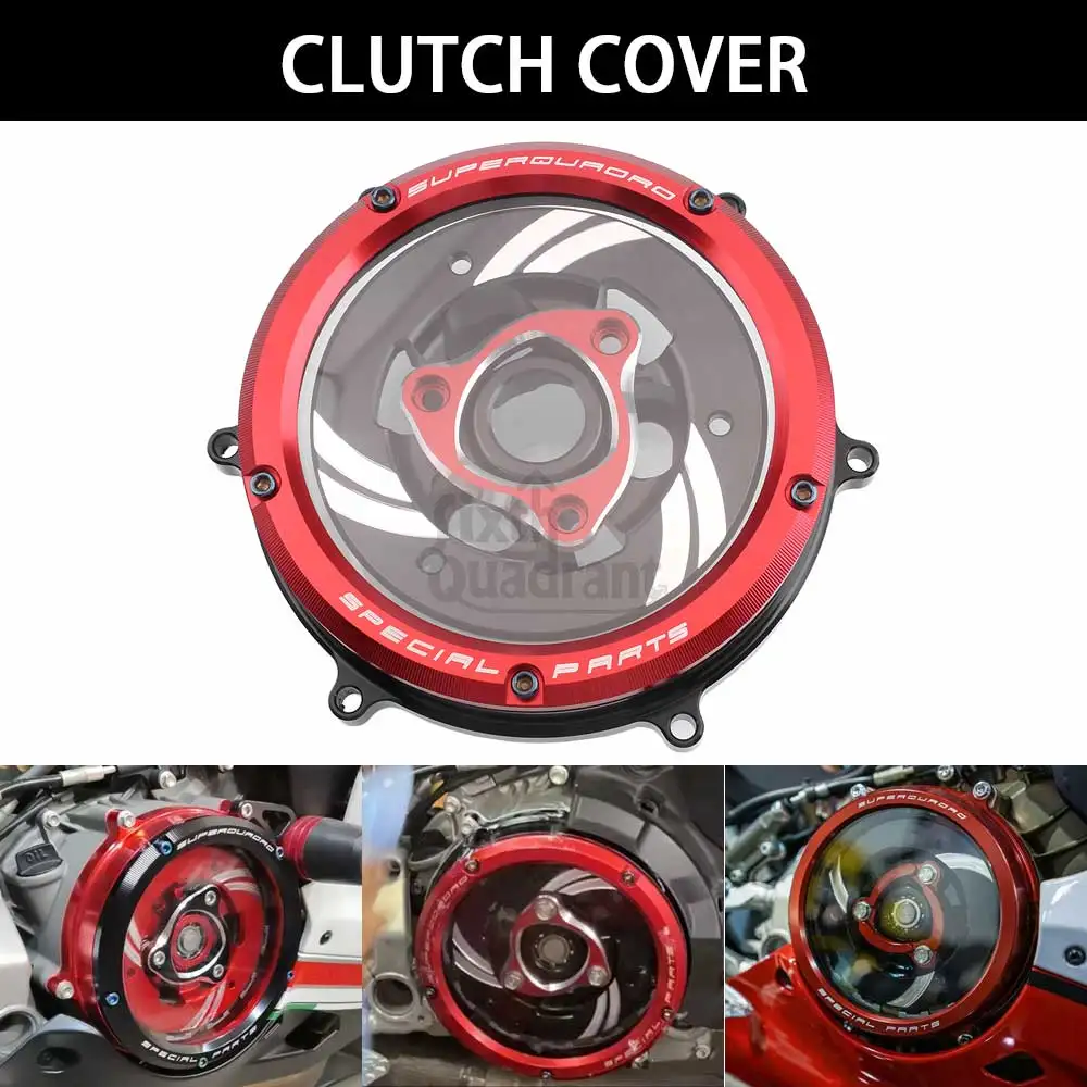 

Engine Clear Clutch Cover Protective Kits CNC- Aluminum 1 Piece Motorcycle Accessory For DUCATI STREETFIGHTER V2 2022 2023 2024