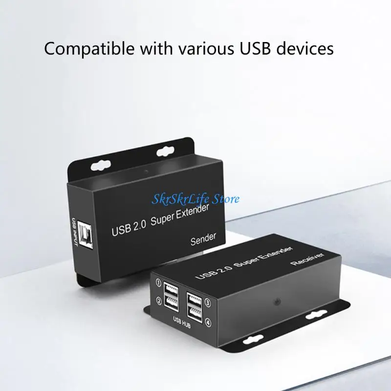 

E65E USB Over Ethernet Extender For PC Printer Office Equipment Long Distances Connectivitys AntiInterference Design