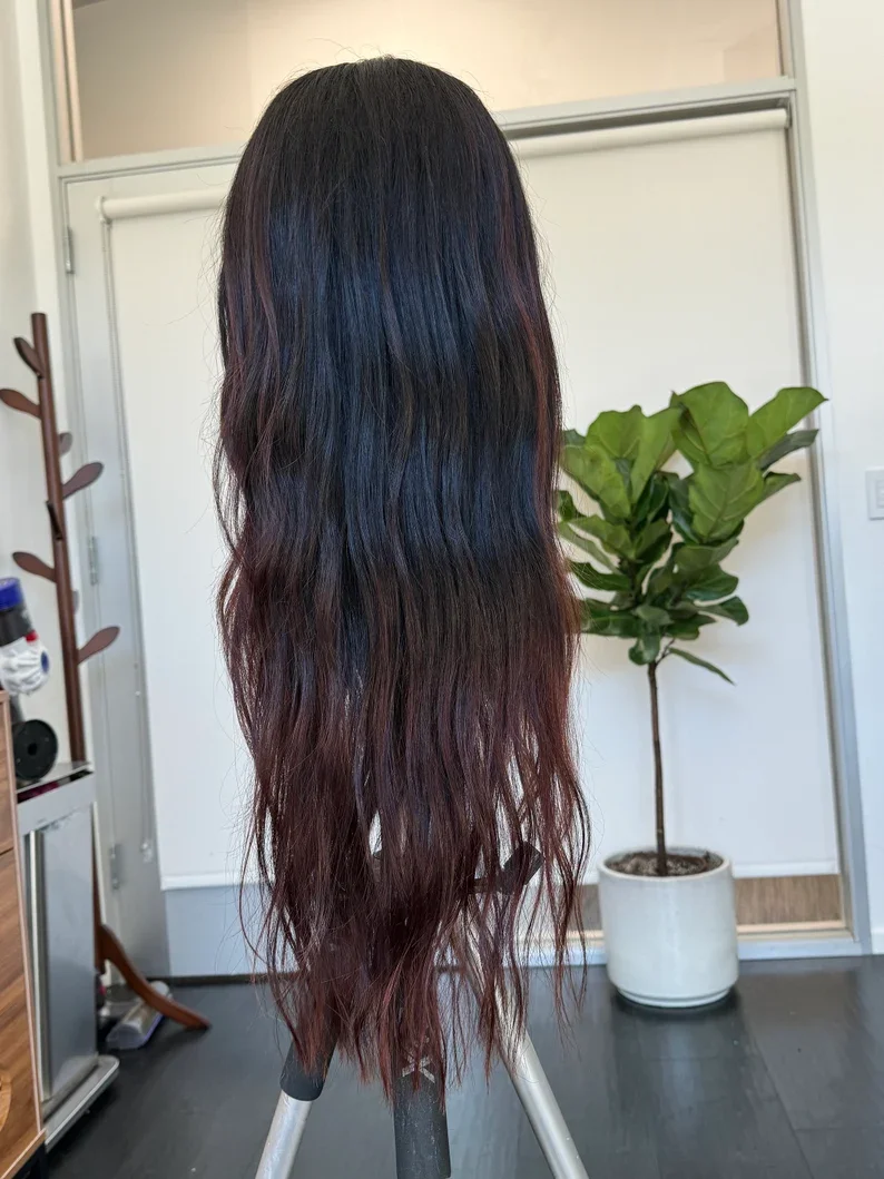 Long Ombre Brown Soft 28inch Body Wave 5x5 Silk Base  Jewish Human Hair Wig With Baby Hair HD Lace European Hair Preplucked