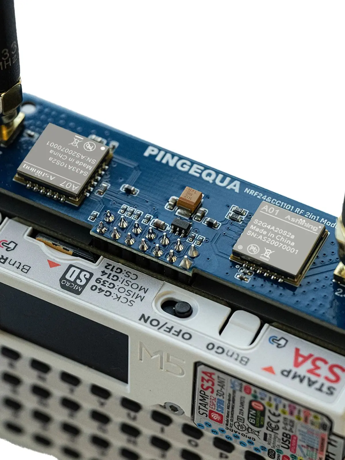 NRF24 i CC1101 433Mhz do M5Stack Cardputer ADV, automatyczne przełączanie, mocny sygnał, kompatybilny z Bruce, moduł PINGEQUA Hydra RF 424 — zdjęcie produktu 7
