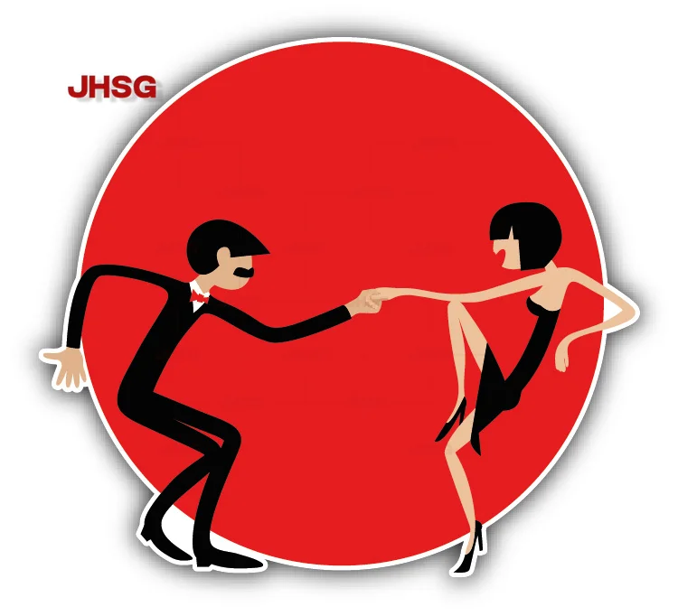 Retro Dancing Couple Car Sticker Vintage Jazz Tango Vinyl Decal Waterproof for Car Window Door Bumper Truck Auto Decor