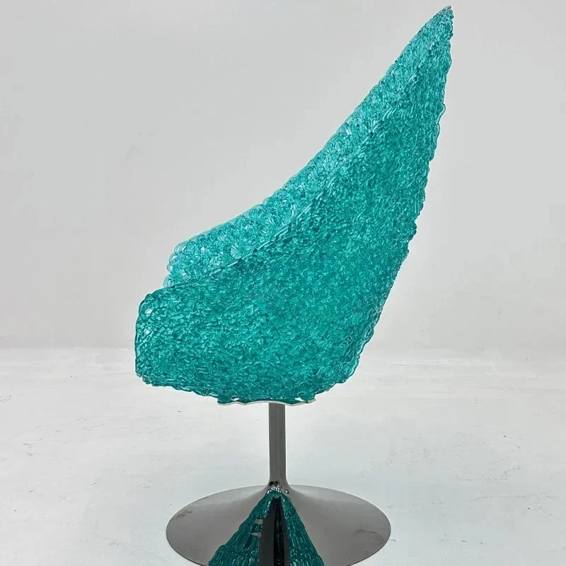 

Скандинавский креативный хрустальный стул для отдыха, вращающийся современный стул королевы со спинкой специальной формы