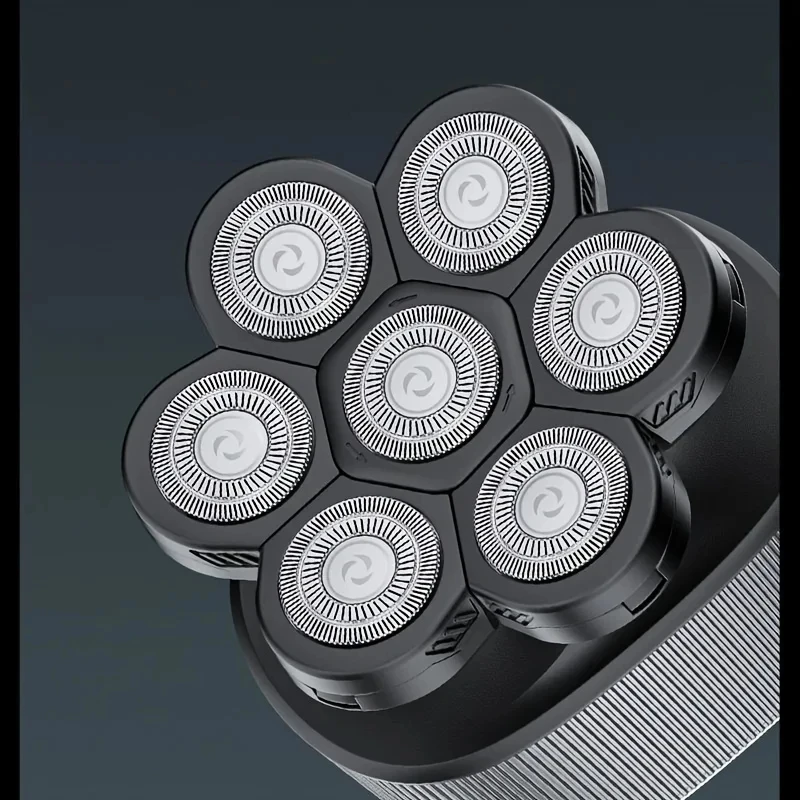 Unicórnio novo ipx6 à prova dwaterproof água seis em um barbeador elétrico 7d sem fio recarregável careca barbeador barba beleza conjunto de limpeza profunda