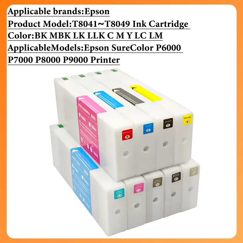 700ML T8041 T8042 T8043 T8044 T8045 T8046 T8047 T8048 T8049 Ink Cartridge For Epson SureColor P6000 P7000 P8000 P9000 Printer EU