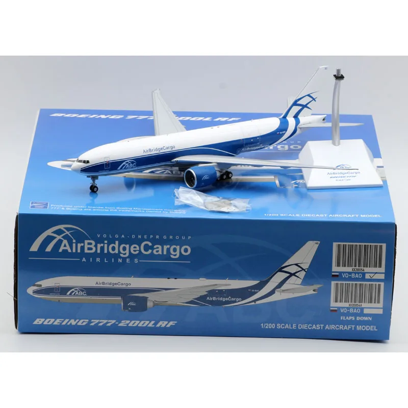 

XX20054 Alloy Collectible Plane Gift JC Wings 1:200 Air Bridge Cargo Boeing B777-200(LRF) Diecast Aircraft Jet Model VQ-BAO