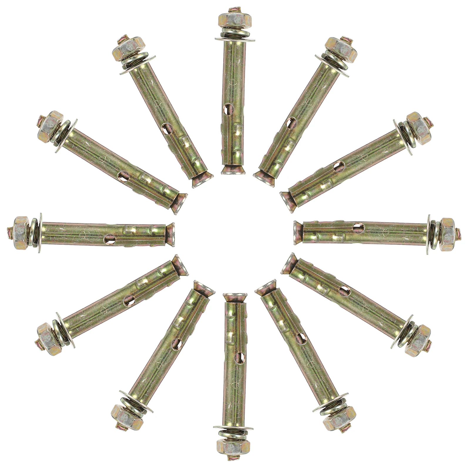 

20 Pcs Expansion Screws M6x60mm Steel Bolts Electroplated Colorful Construction DIY Projects Masonry Screws Concrete Wall