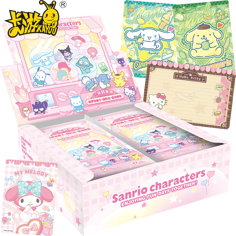 

Genuine KAYOU Sanrio Collection Cards Anime Cartoon IP Refreshing Summer Fruit Poster Theme Characters Cards Kids Hobbies Gifts