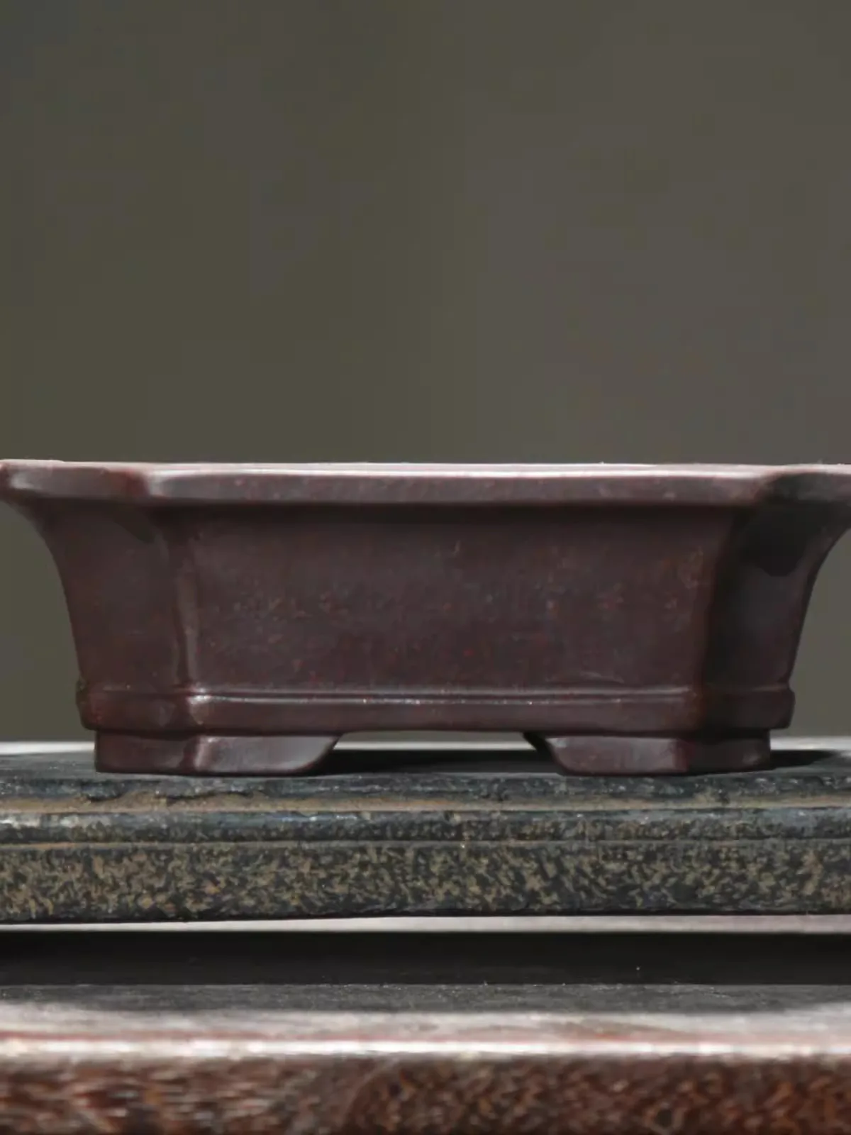 

Purple Sand Rectangle Bonsai Pot, Traditional Chinese Garden Decoration