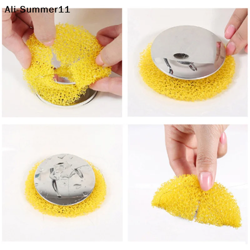 【Wq0】Drain Strainer Sink Hair Filter Sponge Washbasin Anti-blocker Tub Drainer Protector Strainer Plug Kitchen Bathroom Supplies