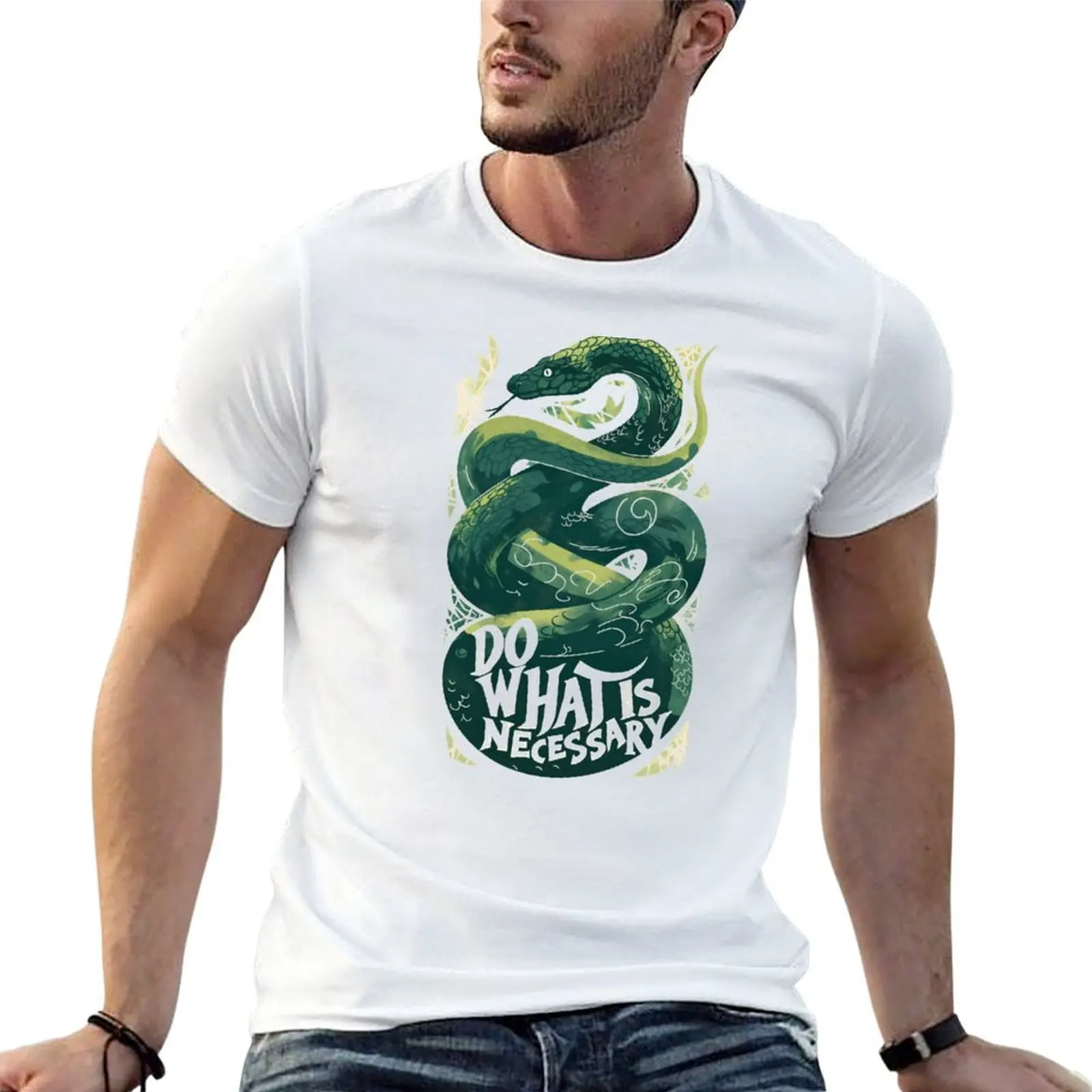 

Do What Is Necessary - Snake - Фэнтезийная футболка, мужская футболка, летняя футболка с аниме, футболка