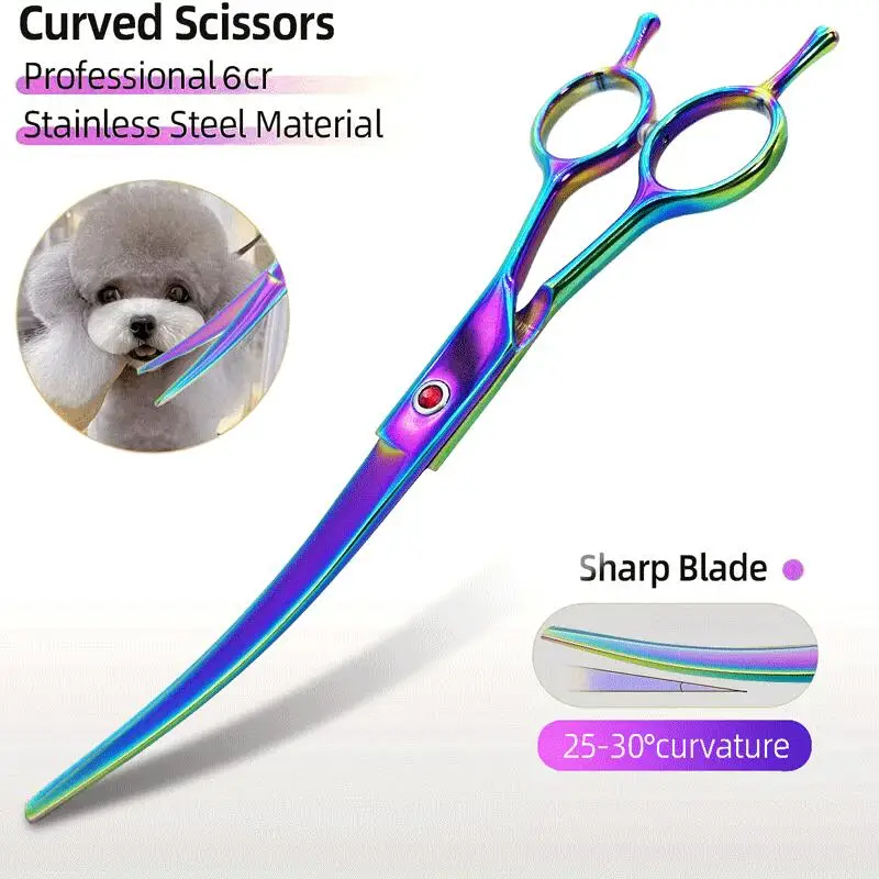 6，7，8.5 inch Dog Scissors Professional Bending Pet Grooming Scissors， Animal Scissors