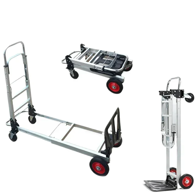 Folding Cargo Trolley, 100kg Load-bearing Capacity, Made of Metal , Suitable for Logistics Transportation, Multi-purpose