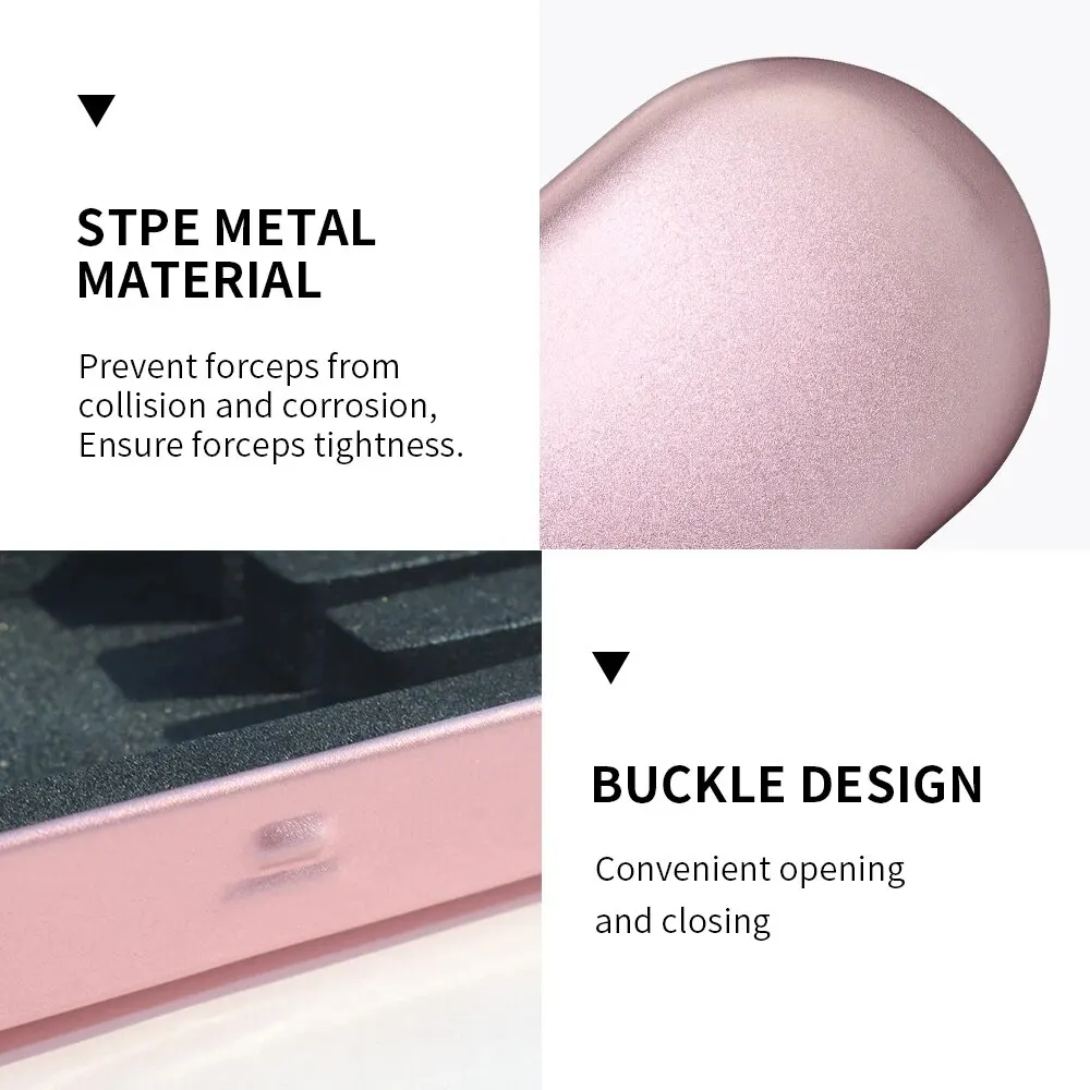 1pcs Portable Eyelash Tweezer Case Rose Gold/Silver Lash Storage Box Makeup Bag Brushes Pencil Eyeliner Case