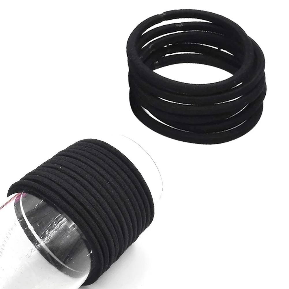 

50Pcs Hair Ties Head Rope High Elasticity Ponytail Holder for Long Short Curly Hair Metal Free Stretchy Kids Adults Dark Coffee