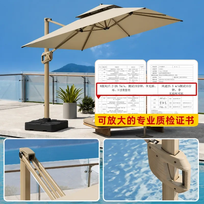 Large Outdoor Garden Parasol Commercial Sun Umbrella for Patio Terrace Stall Shade Heavy Duty Market Canopy UV Protection