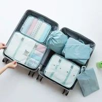 7PCS Set Travel Bag Shoes Clothes Storage Bags Luggage Organizer Packing Cubes Set Portable Student Dormitories Clothing Bags 2