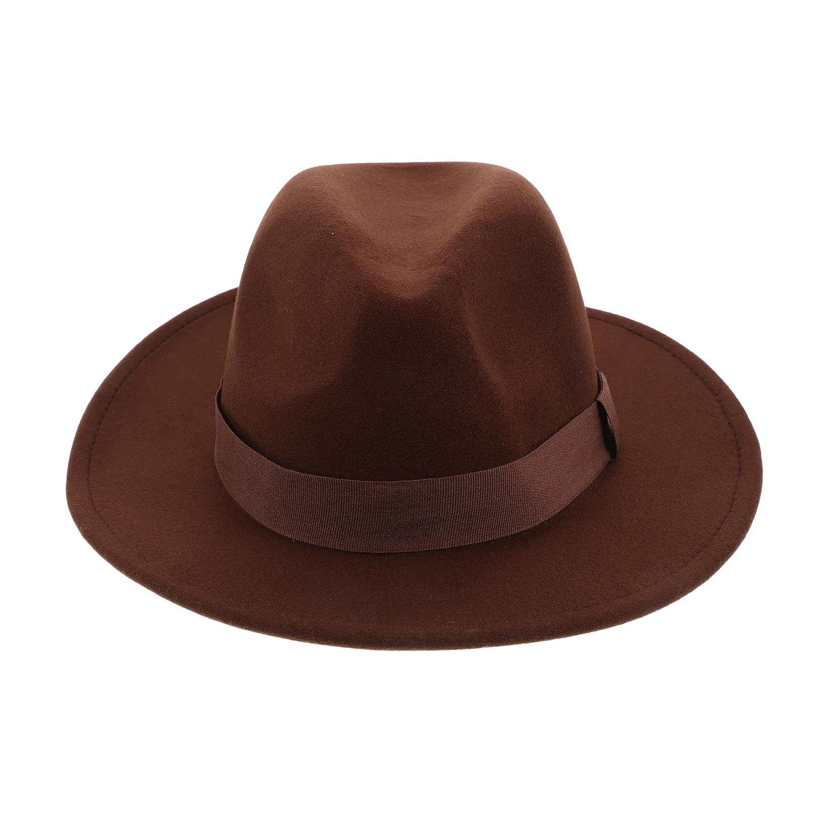 Vintage Fedora Style Wide Brim Wool Felt Hat Jazz Headwear Men’s Crushable Fedora Hat British Style Gentleman Dress Hat Costume